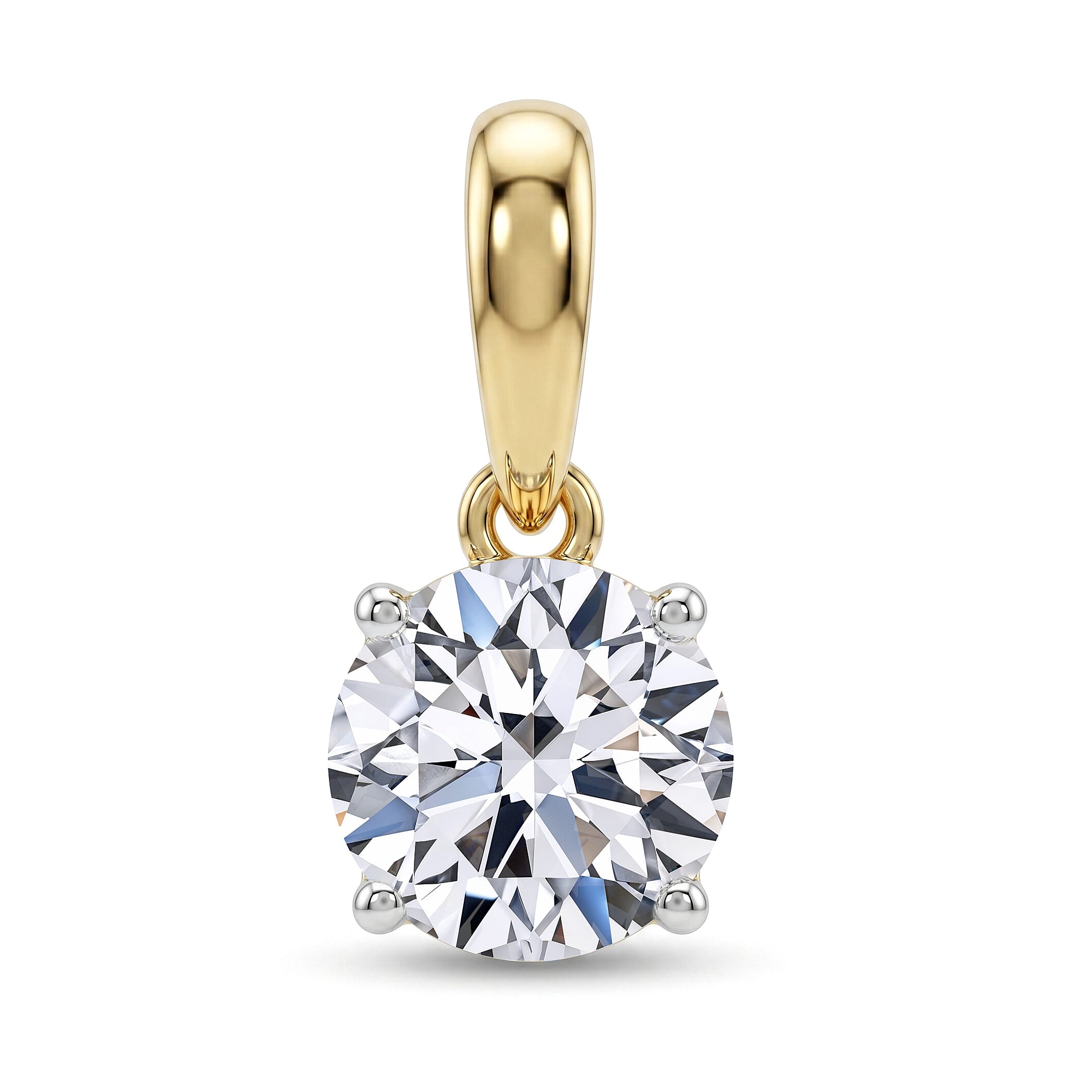 Luxuriant - 9K Yellow Gold SGL Certified Lab Grown Diamond (SI-G-H) Solitaire Pendant 1.00 Ct.