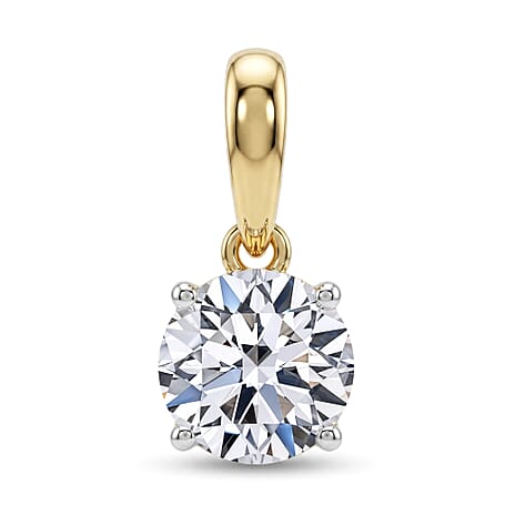 Luxuriant - 9K Yellow Gold SGL Certified Lab Grown Diamond (SI-G-H) Solitaire Pendant 1.00 Ct.