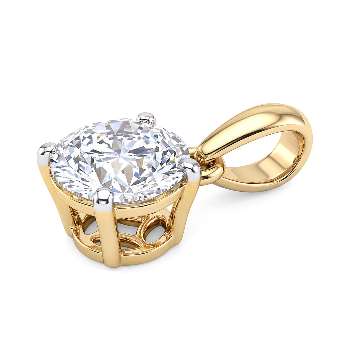 Luxuriant - 9K Yellow Gold SGL Certified Lab Grown Diamond (SI-G-H) Solitaire Pendant 1.00 Ct.