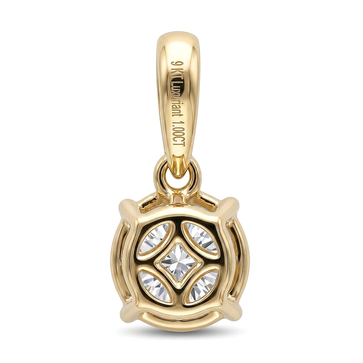 Luxuriant - 9K Yellow Gold SGL Certified Lab Grown Diamond (SI-G-H) Solitaire Pendant 1.00 Ct.