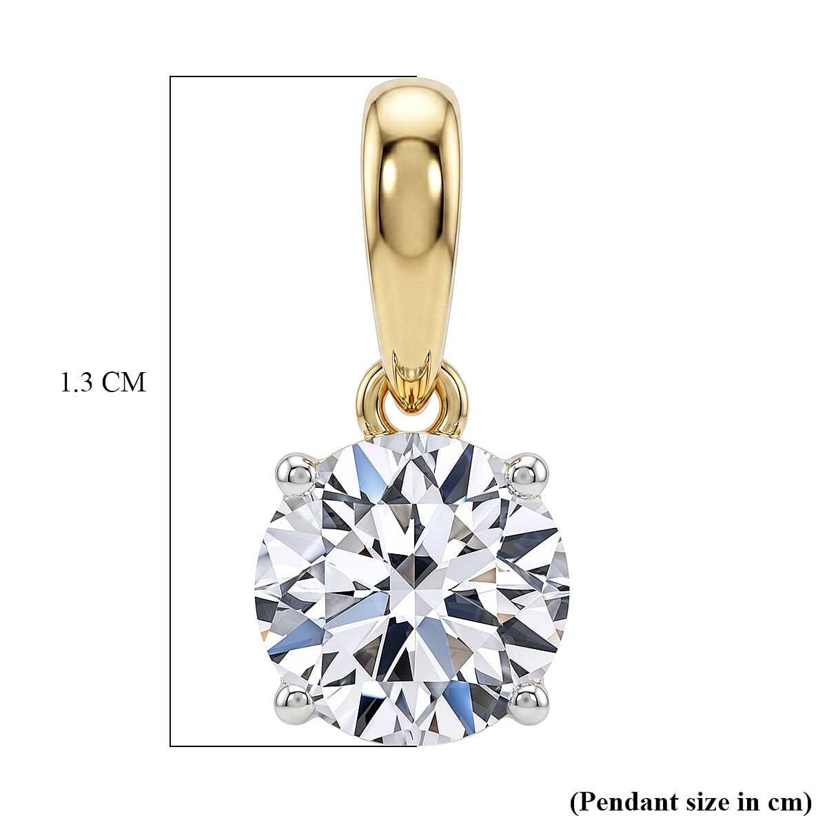 Luxuriant - 9K Yellow Gold SGL Certified Lab Grown Diamond (SI-G-H) Solitaire Pendant 1.00 Ct.
