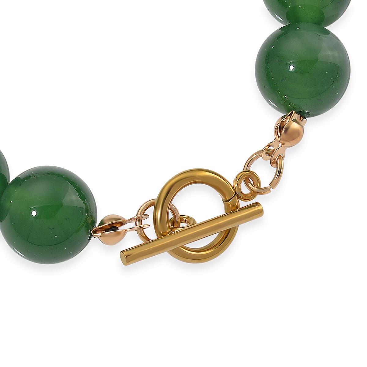 Green Onyx, White Cubic Zirconia & White Shell Pearl Beads Bracelet (Size - 8) 145.00 Ct.