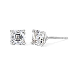 THE BRAND NEW LAUNCH - Moissanite Solitaire Stud Push Post Earring in Platinum Overlay Sterling Silver 1.77 Ct.