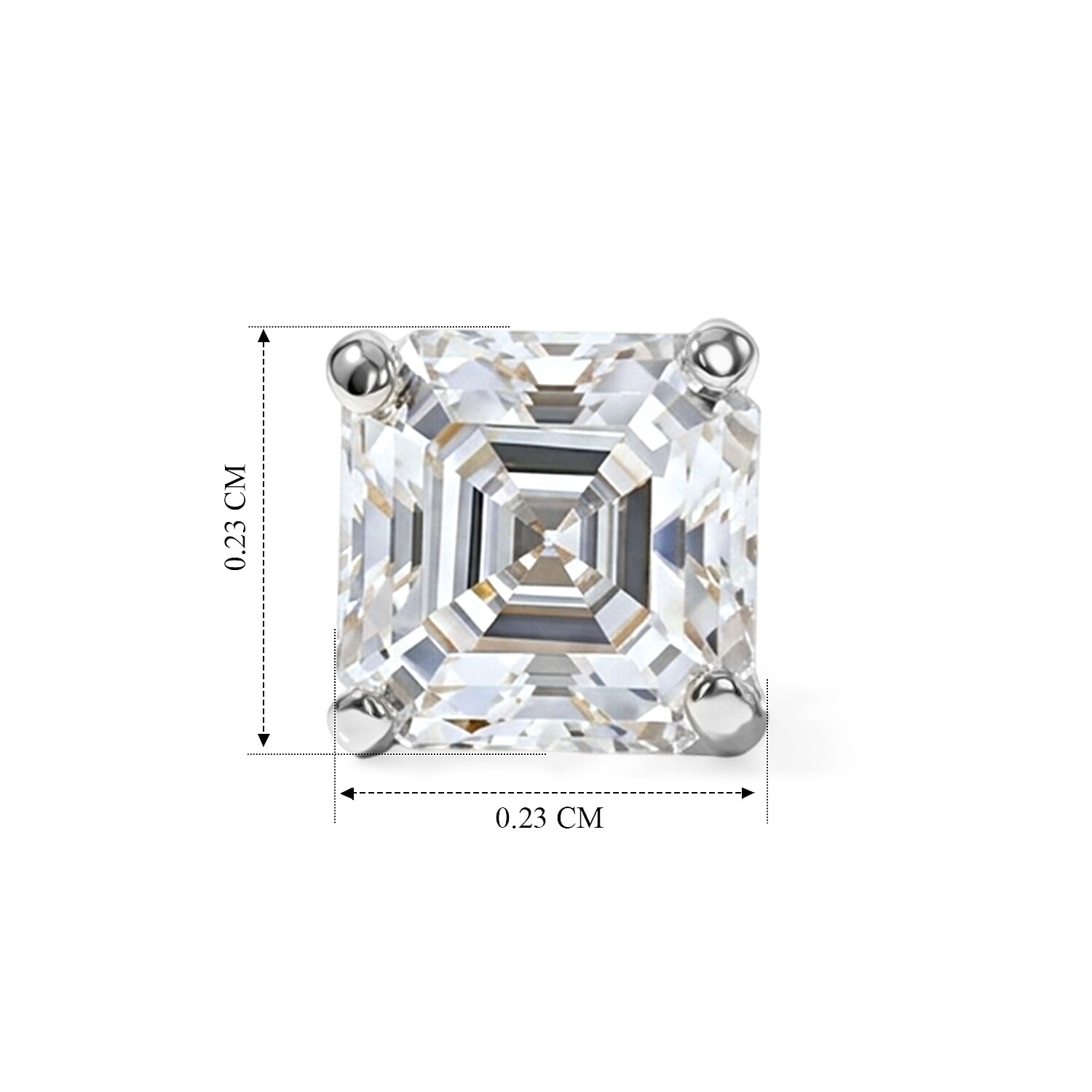 Moissanite Solitaire Stud Push Post Earring in Platinum OverlaySterling Silver  1.772  Ct.