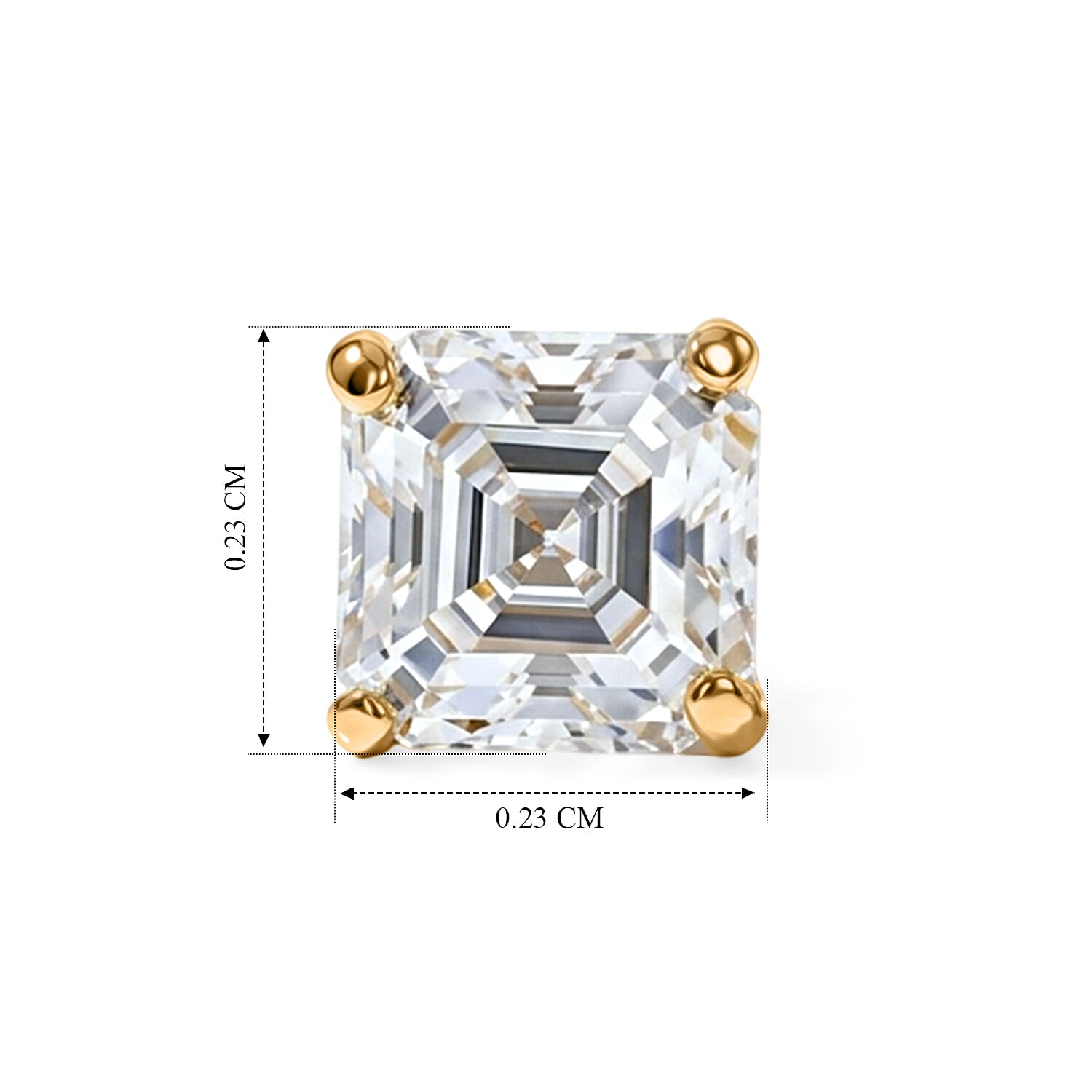 Moissanite Solitaire Stud Push Post Earring Sterling Silver  1.772  Ct.