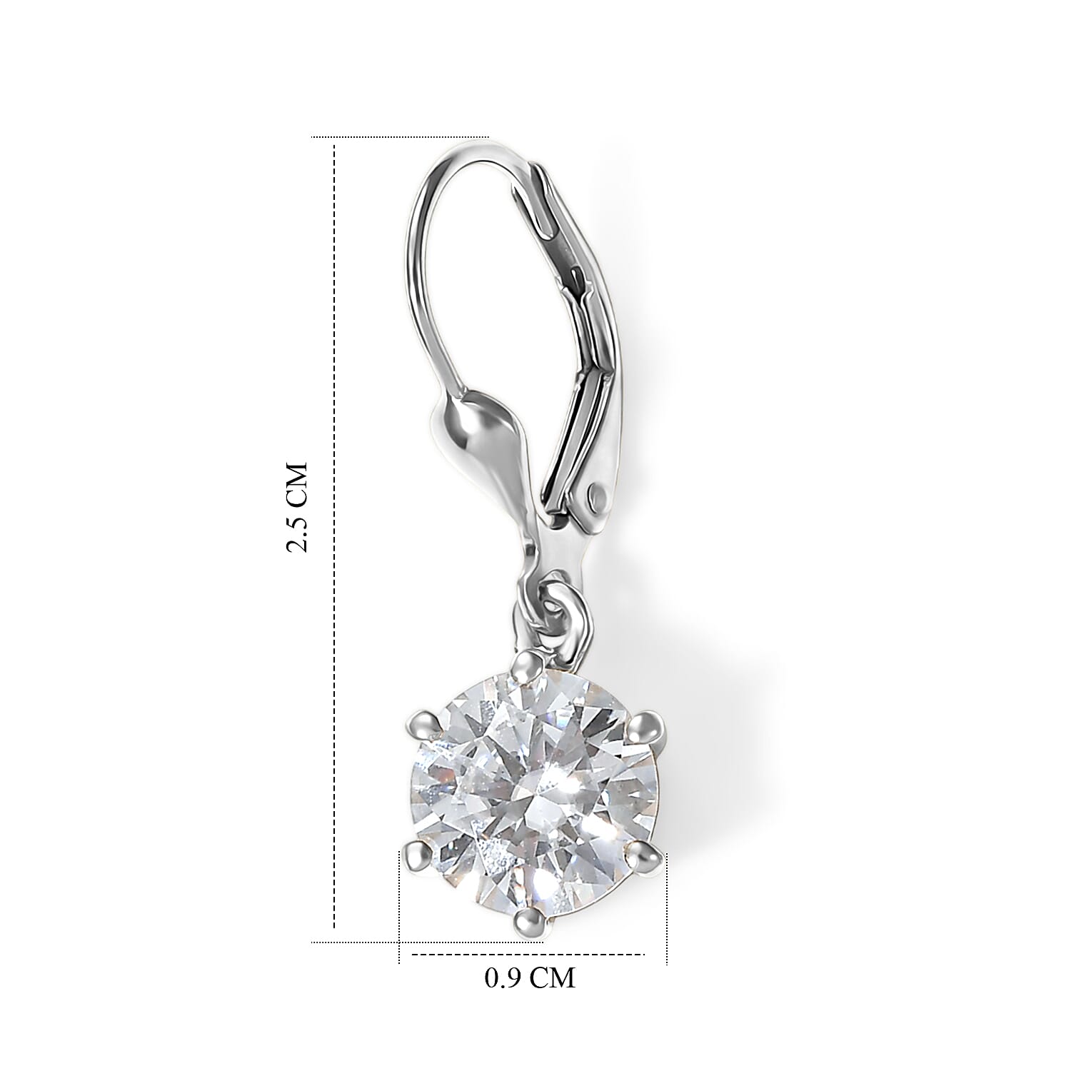 Moissanite Earring in Platinum OverlaySterling Silver  3.594  Ct.