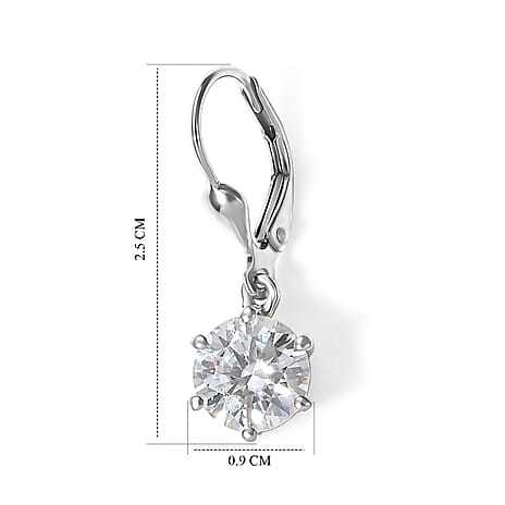 Moissanite Earring in Platinum OverlaySterling Silver  3.594  Ct.