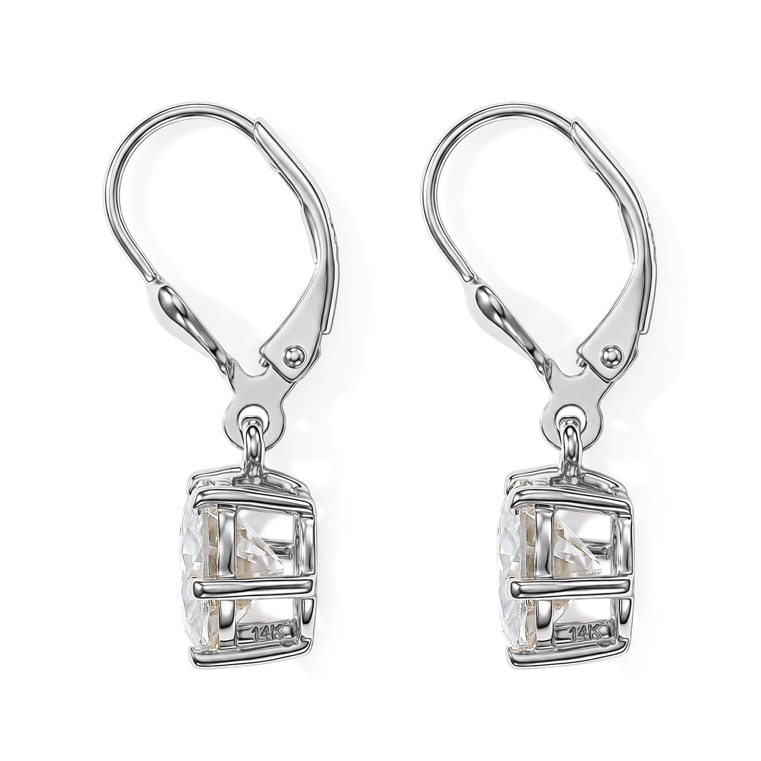 Moissanite Earring in Platinum OverlaySterling Silver  3.594  Ct.