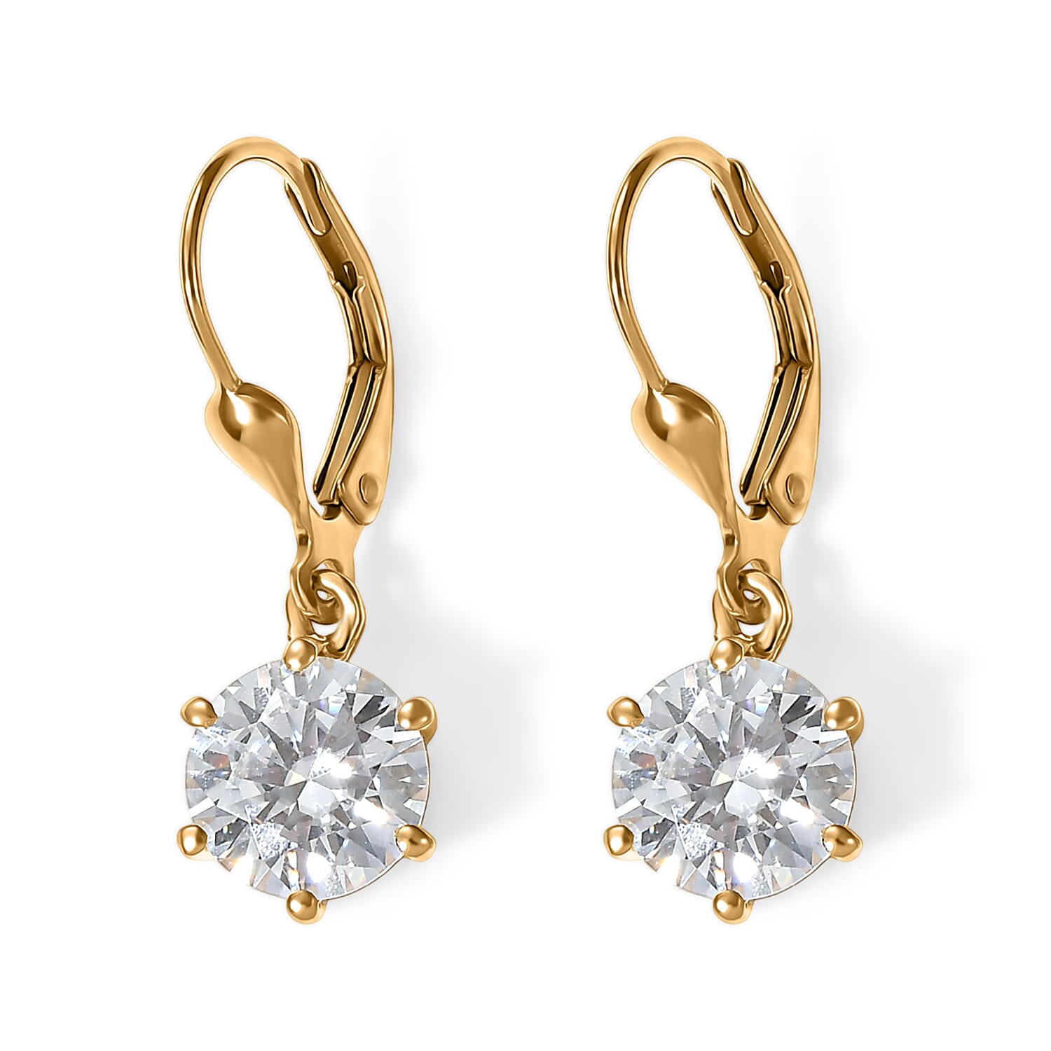 Moissanite Earring Sterling Silver  3.594  Ct.