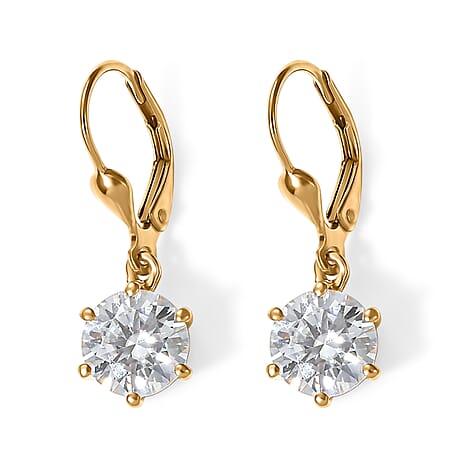 Moissanite Earring Sterling Silver  3.594  Ct.