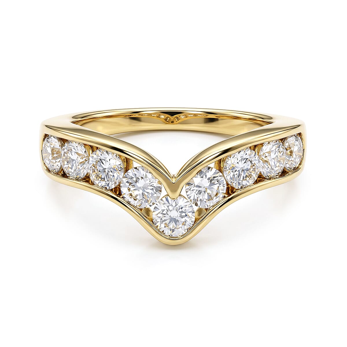 Luxuriant Lab Grown Diamond Ring in 18K YG VermeilSterling Silver, Silver Wt.5 Gms  1.503  Ct.