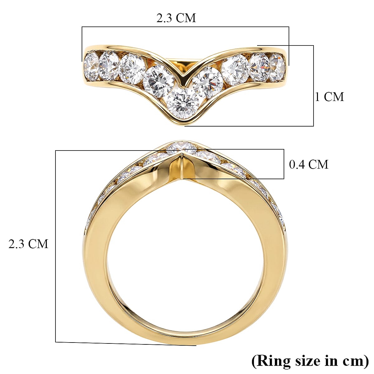 Luxuriant Lab Grown Diamond Ring in 18K YG VermeilSterling Silver, Silver Wt.5 Gms  1.503  Ct.