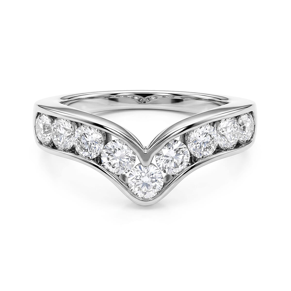 LUXURIANT - SGL Certified Lab Grown Diamond (SI/G-H) Wishbone Ring in Sterling Silver 1.50 Ct.