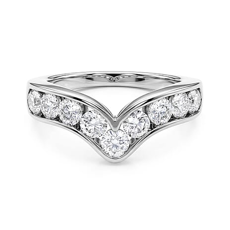 Luxuriant Lab Grown Diamond Ring in Rhodium OverlaySterling Silver, Silver Wt.5 Gms  1.503  Ct.