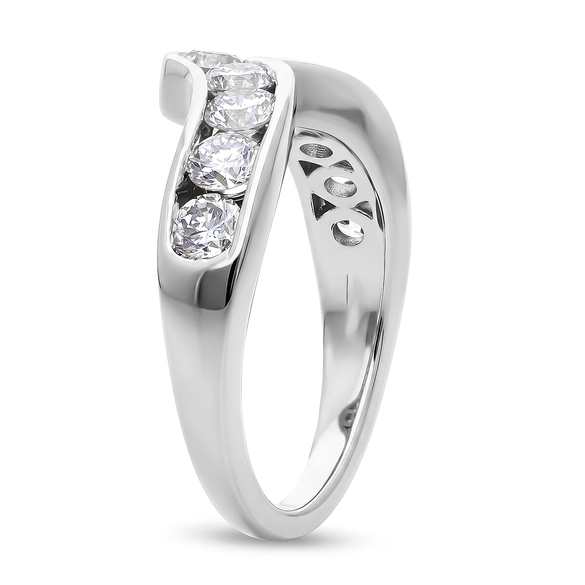 LUXURIANT - SGL Certified Lab Grown Diamond (SI/G-H) Wishbone Ring in Sterling Silver 1.50 Ct.