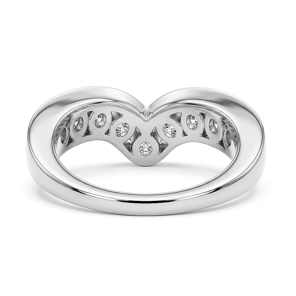 LUXURIANT - SGL Certified Lab Grown Diamond (SI/G-H) Wishbone Ring in Sterling Silver 1.50 Ct.