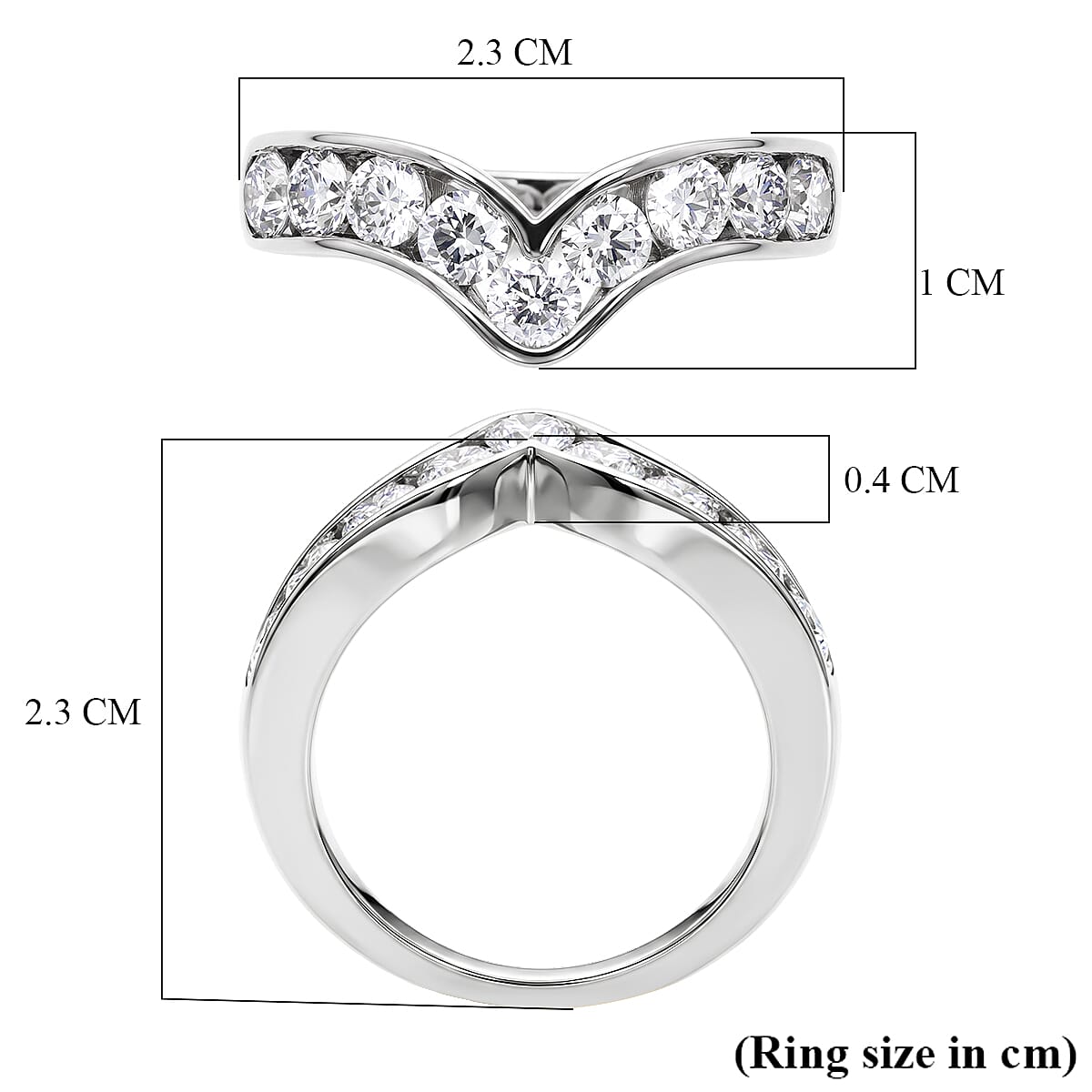 LUXURIANT - SGL Certified Lab Grown Diamond (SI/G-H) Wishbone Ring in Sterling Silver 1.50 Ct.