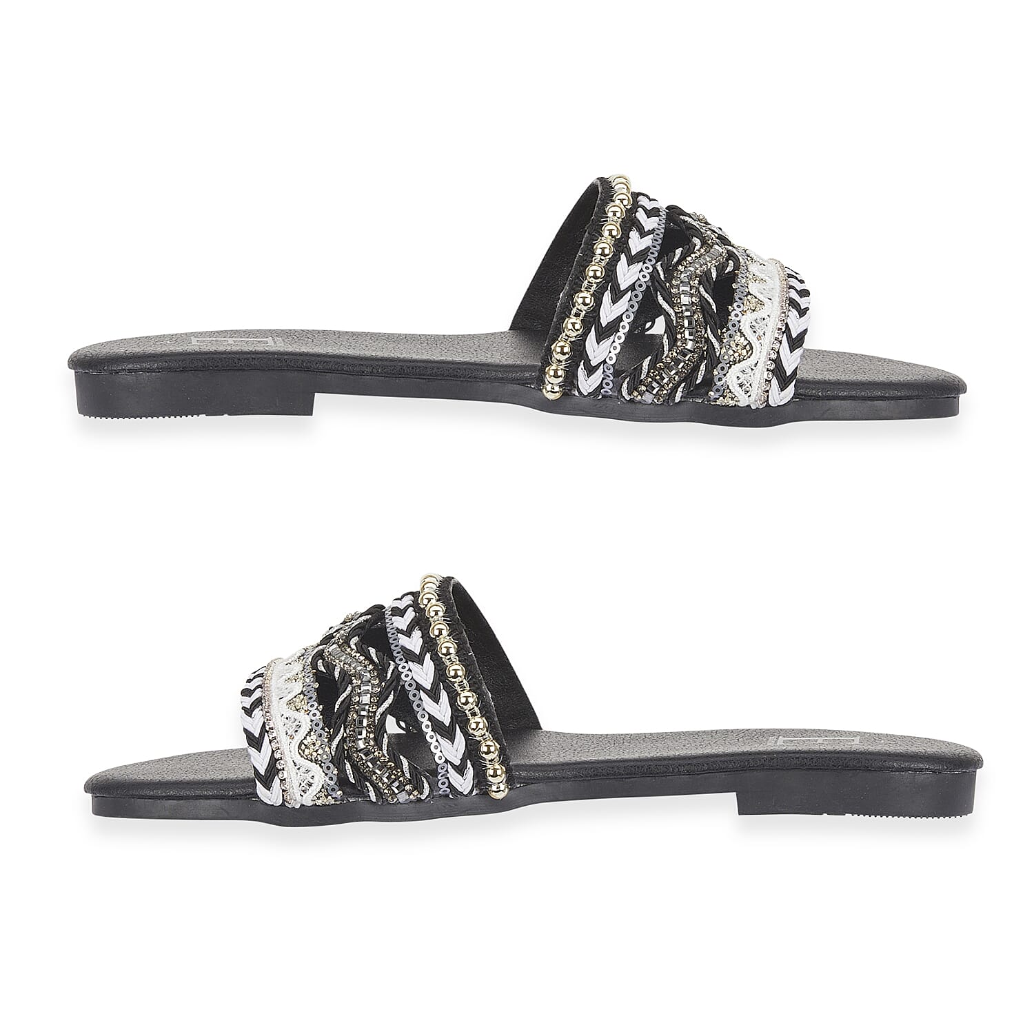 Gypsy Ladies Beaded Boho Band Open Casual Flat Sandals