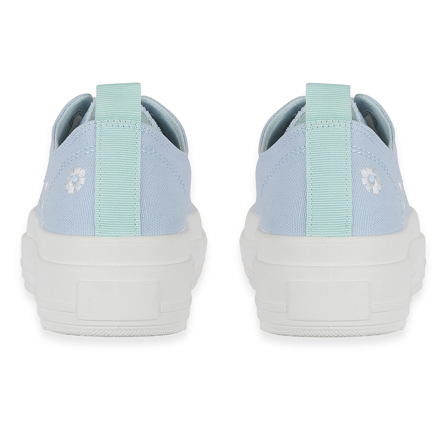 Fleur Daisy Embroidered Low-Top Lace Up Platform Trainers&nbsp;