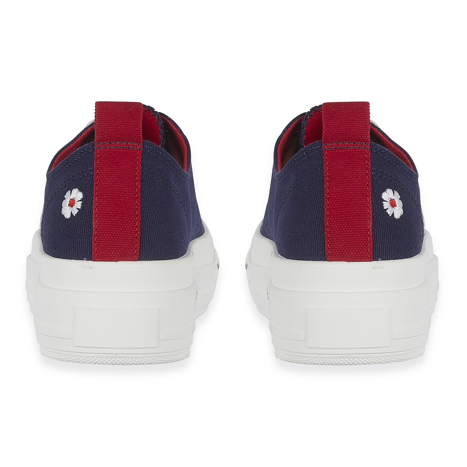 Fleur Daisy Embroidered Low-Top Lace Up Platform Trainers&nbsp;