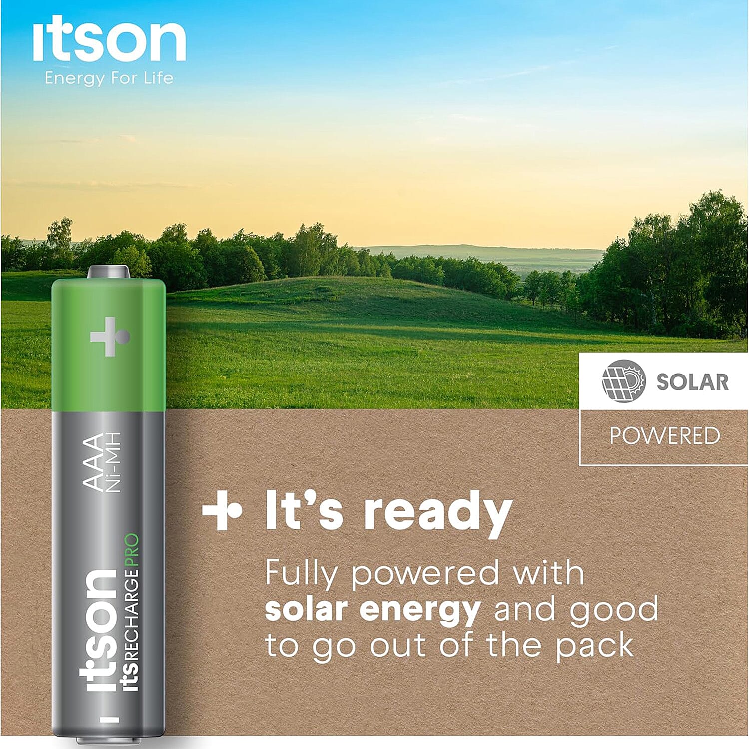 ITSON Pack of 4 - Recharge Pro AA Rechargeable Batteries - 2000mAh