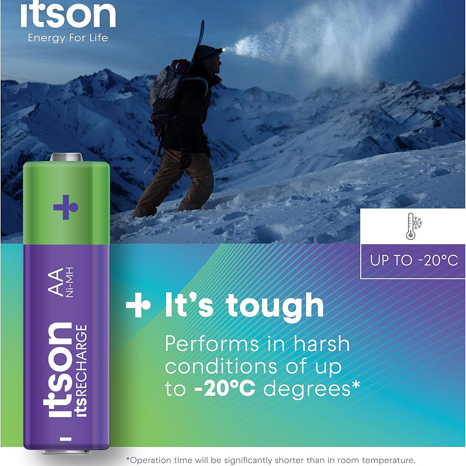 ITSON Pack of 4 - Recharge Pro AA Rechargeable Batteries - 2000mAh