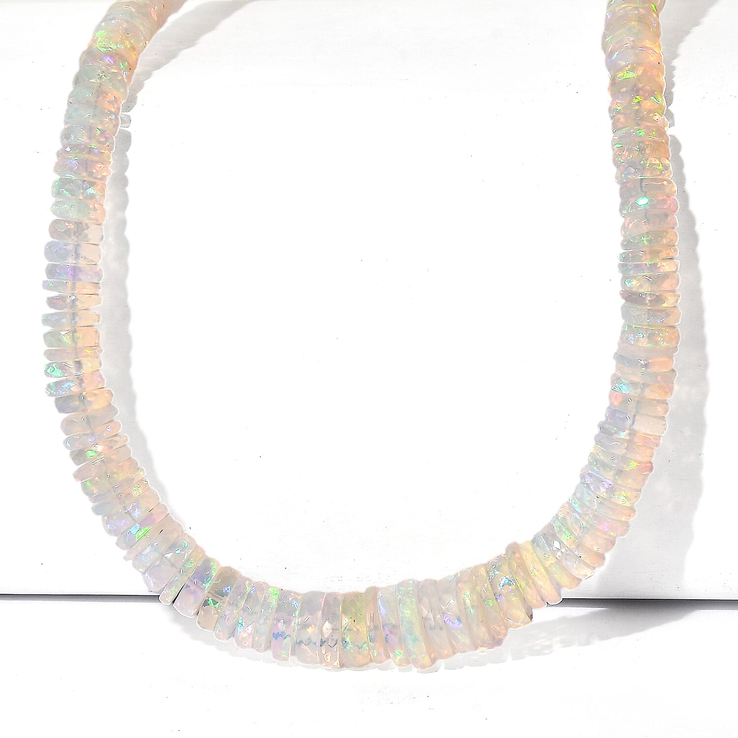 D'Joy - Ethiopian Opal Necklace (Size - 18-2 Ext) in Rhodium Overlay Sterling Silver 112.50 Ct.