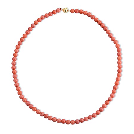 Bamboo Coral  Necklace (Size - 20) in Yellow Gold Plated Sterling Silver with Magnetic Lock