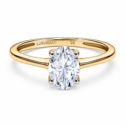 LUXURIANT - 9K Yellow Gold SGL Certified Lab Grown Diamond (VS-E-F) Solitaire Ring 1.00 Ct.