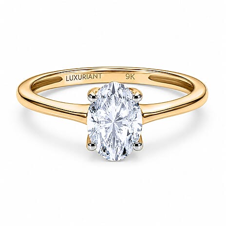 Luxuriant 9K Yellow Gold VS Lab Grown Diamond EF, VS Solitaire Diamond Ring, Gold Wt.2 Gms  1.008  Ct.