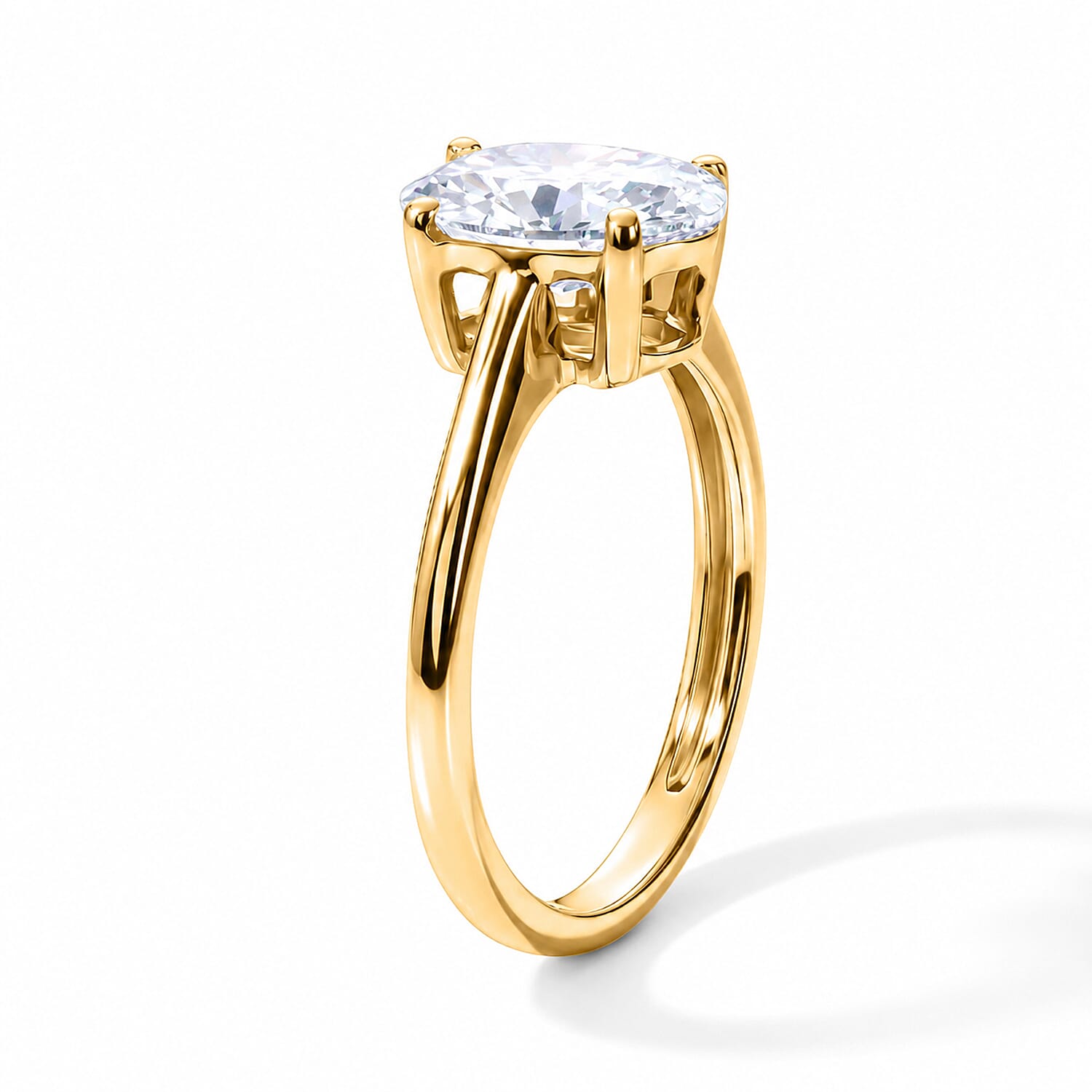 LUXURIANT - 9K Yellow Gold SGL Certified Lab Grown Diamond (VS-E-F) Solitaire Ring 1.00 Ct.