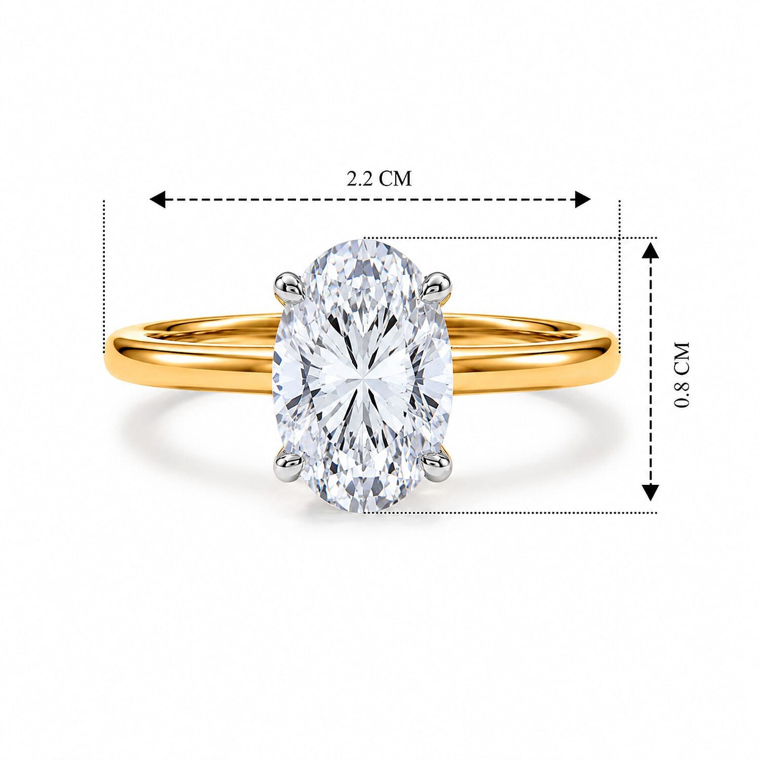 LUXURIANT - 9K Yellow Gold SGL Certified Lab Grown Diamond (VS-E-F) Solitaire Ring 1.00 Ct.