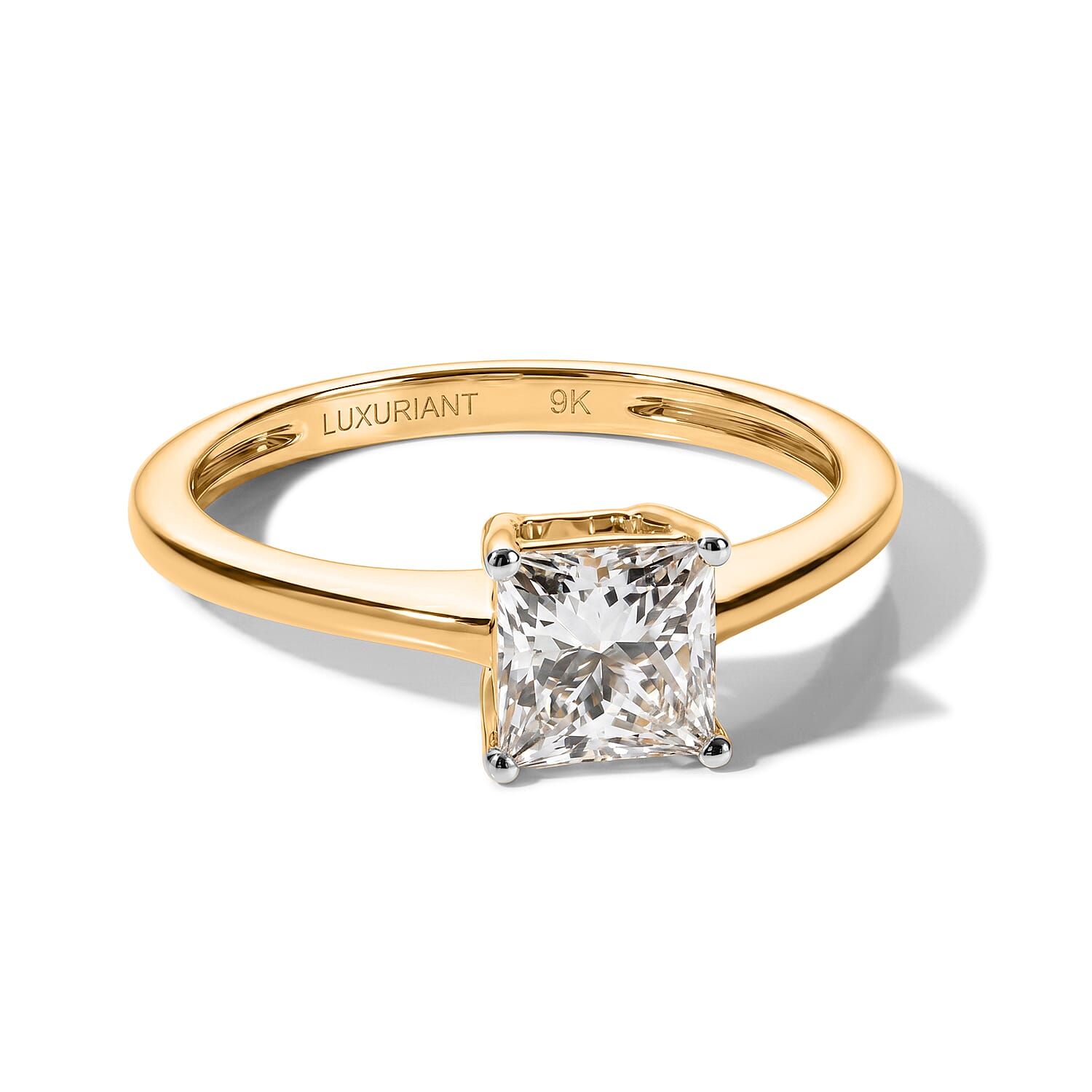 Luxuriant - 9K Yellow Gold SGL Certified Lab Grown Diamond (VS-E-F) Solitaire Ring 1.00 Ct.
