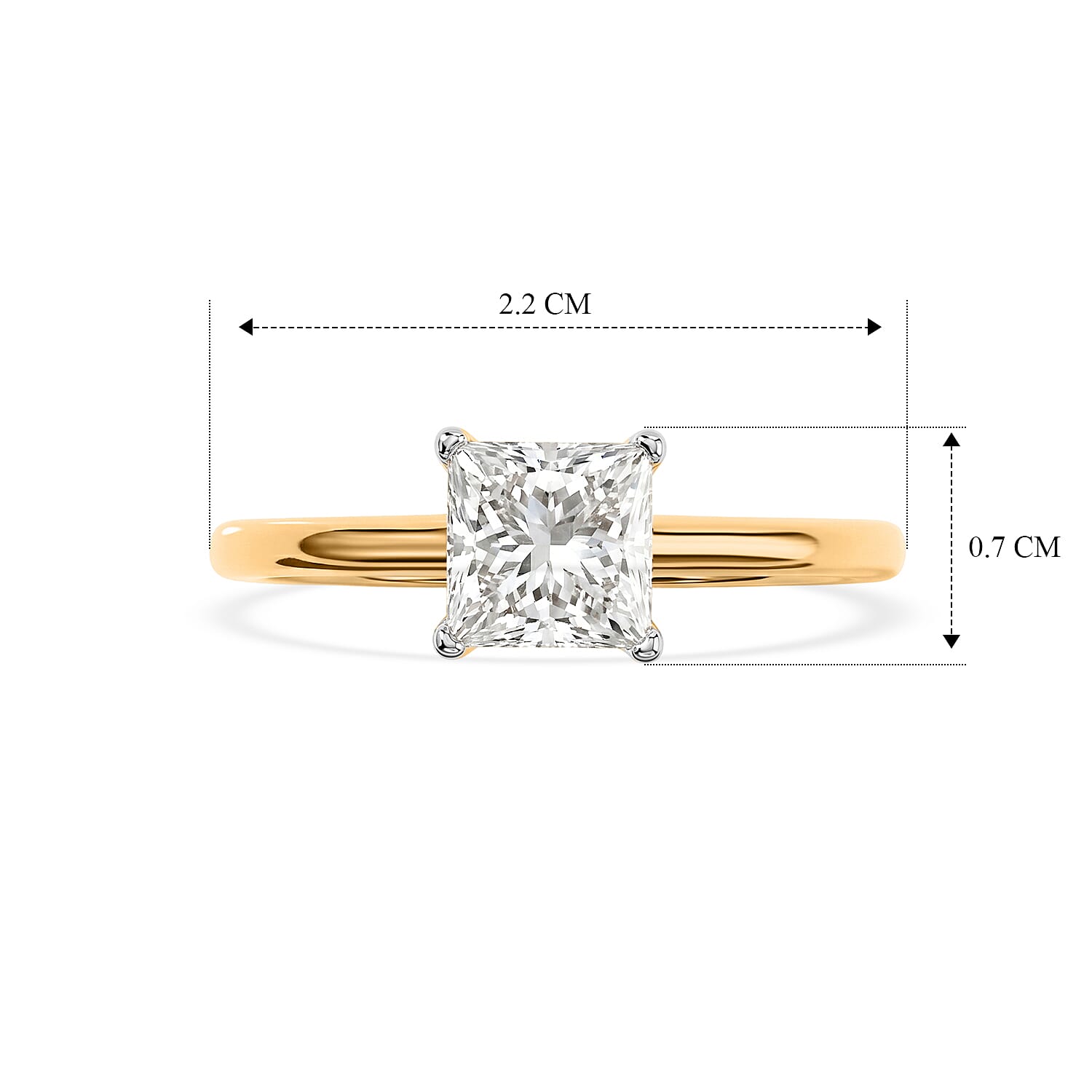 Luxuriant - 9K Yellow Gold SGL Certified Lab Grown Diamond (VS-E-F) Solitaire Ring 1.00 Ct.