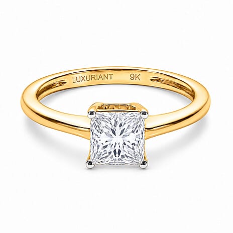 Luxuriant 9K Yellow Gold VS Lab Grown Diamond EF, VS Solitaire Diamond Ring, Gold Wt.2 Gms  1.040  Ct.