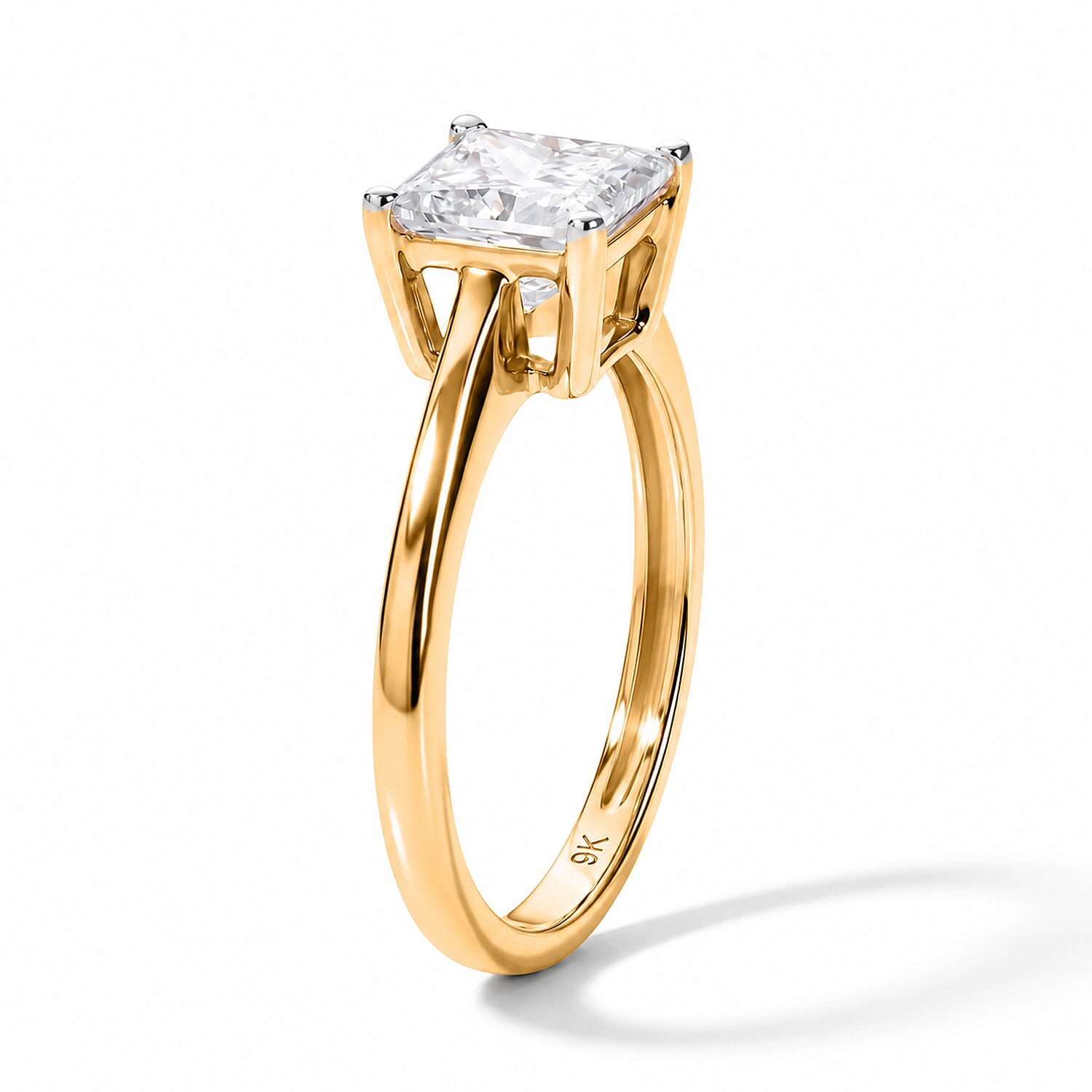 LUXURIANT - 9K Yellow Gold SGL Certified Lab Grown Diamond (VS-E-F) Solitaire Ring 1.00 Ct.