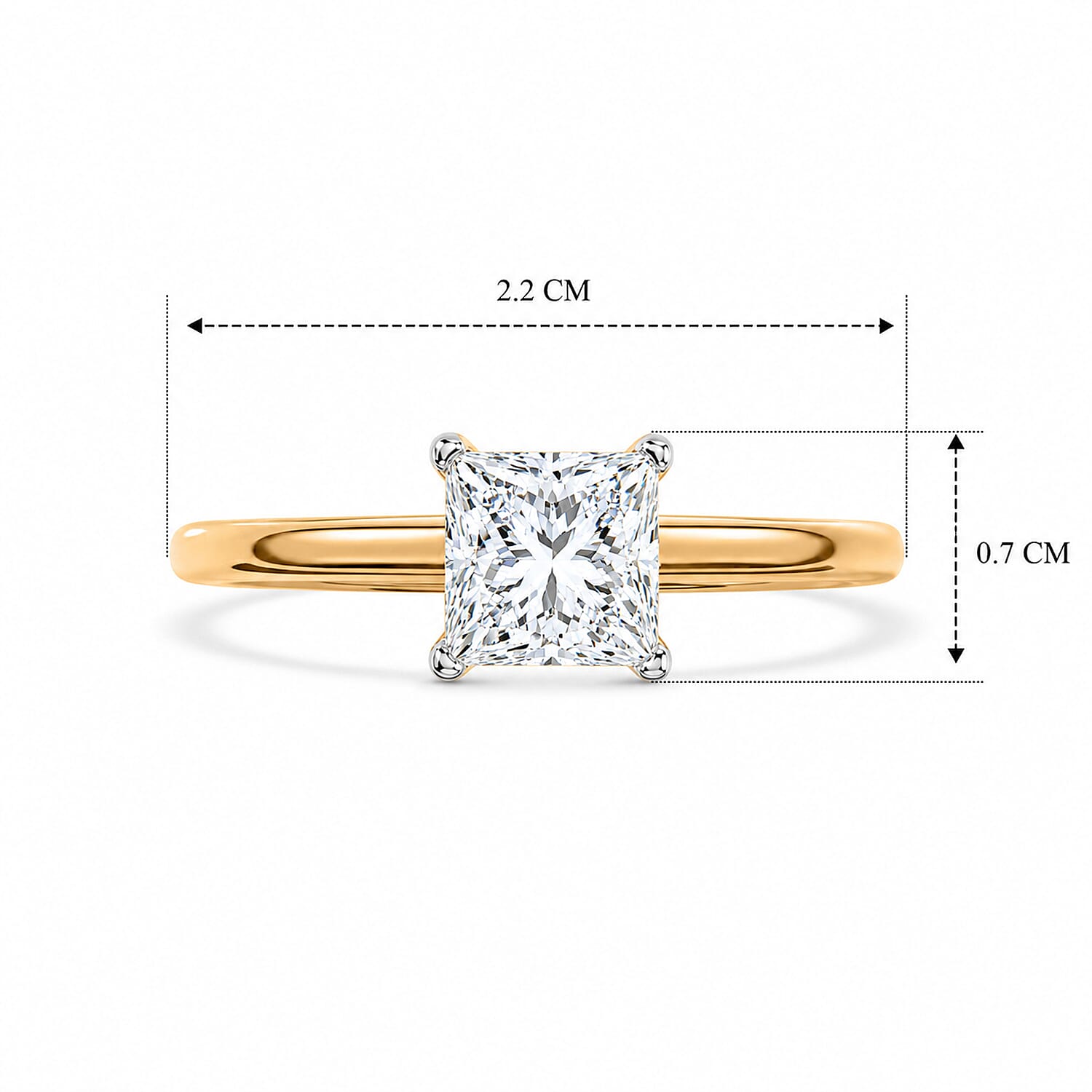 LUXURIANT - 9K Yellow Gold SGL Certified Lab Grown Diamond (VS-E-F) Solitaire Ring 1.00 Ct.