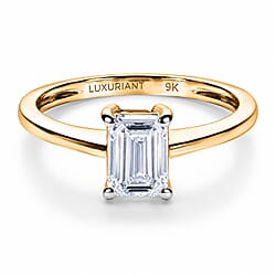 LUXURIANT - 9K Yellow Gold SGL Certified Lab Grown Diamond (VS-E-F) Solitaire Ring 1.00 Ct.