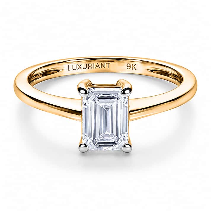 Luxuriant - 9K Yellow Gold SGL Certified Lab Grown Diamond (VS-E-F) Solitaire Ring 1.00 Ct.