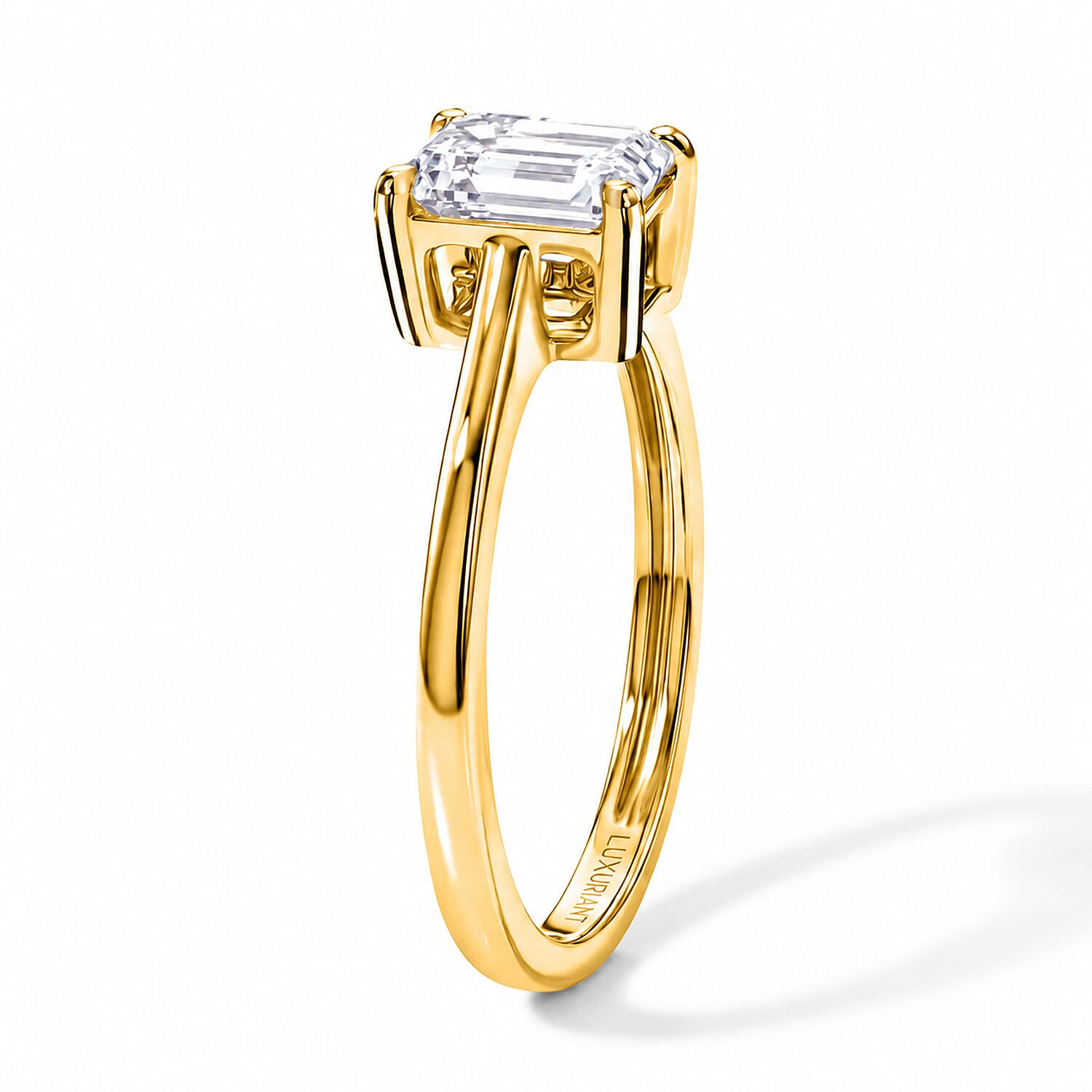 LUXURIANT - 9K Yellow Gold SGL Certified Lab Grown Diamond (VS-E-F) Solitaire Ring 1.00 Ct.