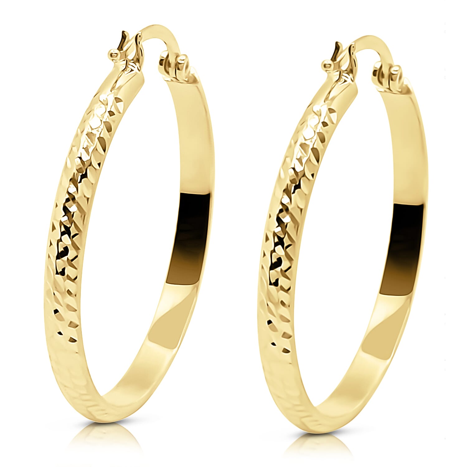 JCK Vegas Deal-9K Yellow Gold Hoop Earring with Clasp