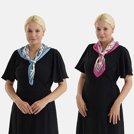 Pack of 2 - Printed Square Scarves
