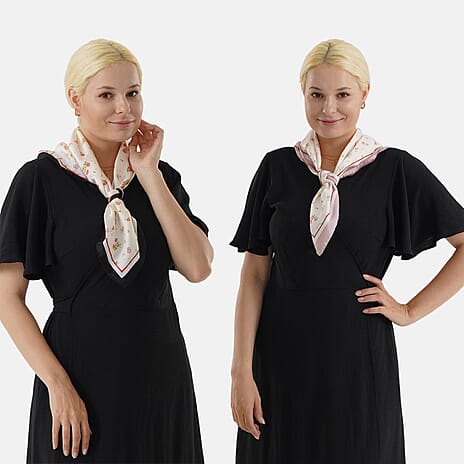 Pack of 2 - Printed Square Scarves