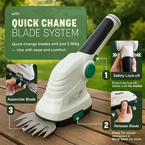 2-in-1 Cordless Hedge Trimmer (40 Minute RunTime) - Green