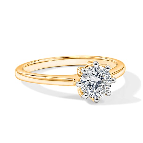 Luxuriant - Lab Grown Diamond (SI-G-H) Solitaire Ring in 18K Vermeil Yellow Gold Plated Sterling Silver 1.00 Ct.