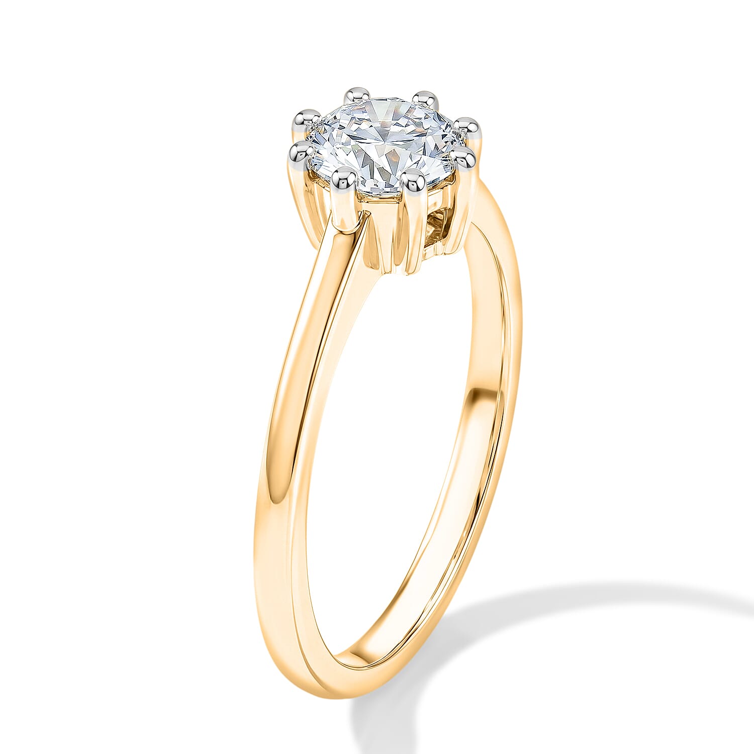 Luxuriant - Lab Grown Diamond (SI-G-H) Solitaire Ring in 18K Vermeil Yellow Gold Plated Sterling Silver 1.00 Ct.