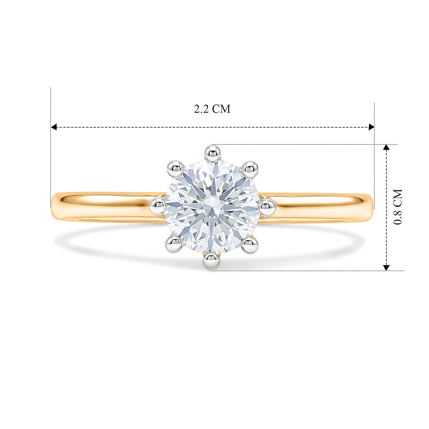 Luxuriant - Lab Grown Diamond (SI-G-H) Solitaire Ring in 18K Vermeil Yellow Gold Plated Sterling Silver 1.00 Ct.