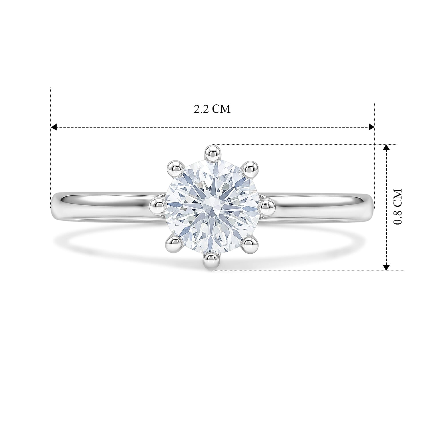 Luxuriant - Lab Grown Diamond (SI-G-H) Solitaire Ring in Rhodium Overlay Sterling Silver 1.00 Ct.