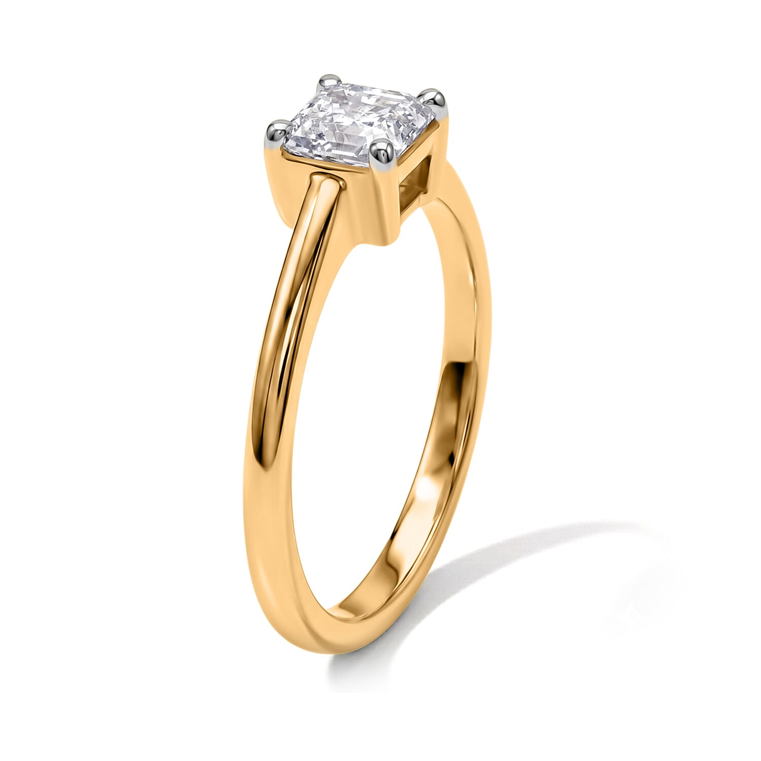 Luxuriant - Lab Grown Diamond (SI-G-H) Solitaire Ring in 18K Vermeil Yellow Gold Plated Sterling Silver 1.00 Ct.