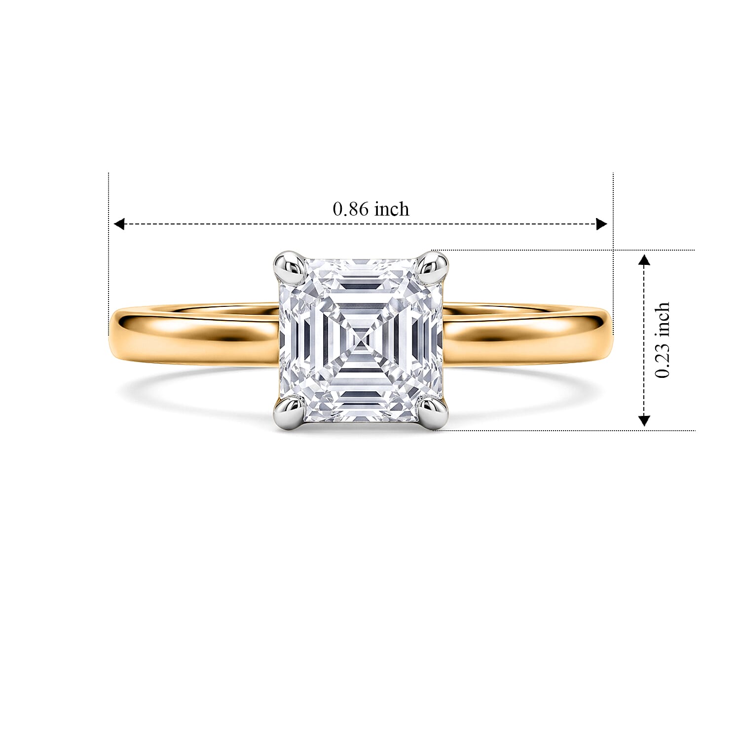 Luxuriant - Lab Grown Diamond (SI-G-H) Solitaire Ring in 18K Vermeil Yellow Gold Plated Sterling Silver 1.00 Ct.